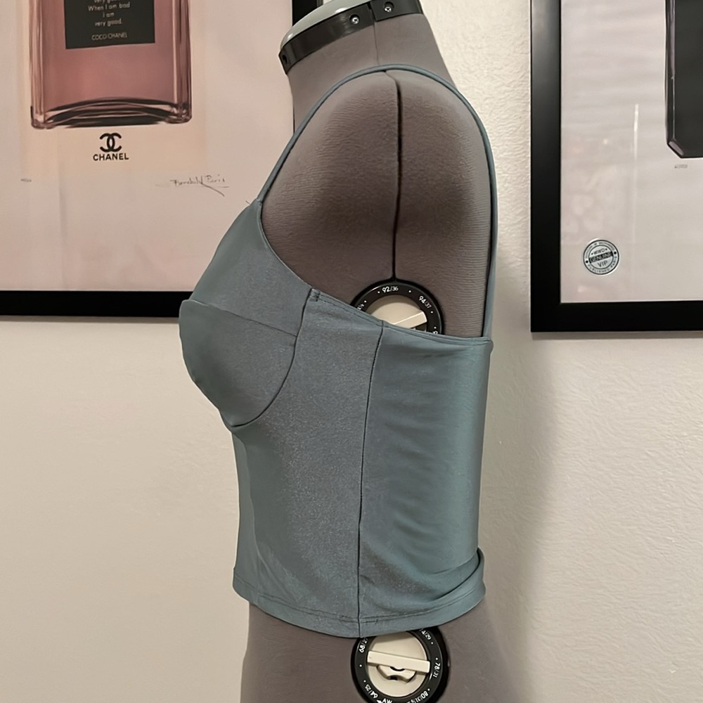 Blue cropped bustier top - Picture 2 of 9